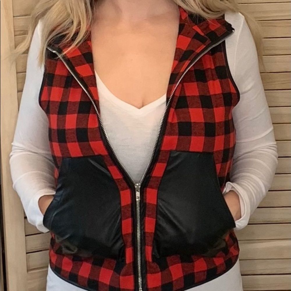 Buffalo Plaid pocketed Vest